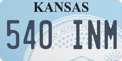 KS license plate 540INM