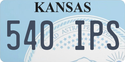 KS license plate 540IPS