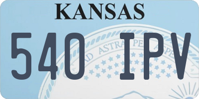 KS license plate 540IPV