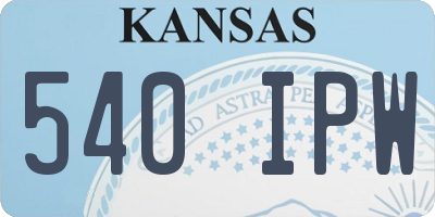 KS license plate 540IPW