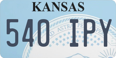 KS license plate 540IPY