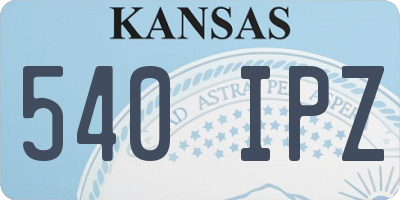 KS license plate 540IPZ