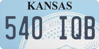 KS license plate 540IQB