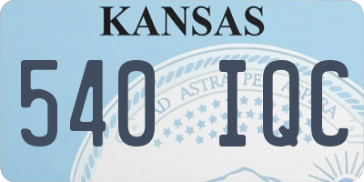 KS license plate 540IQC