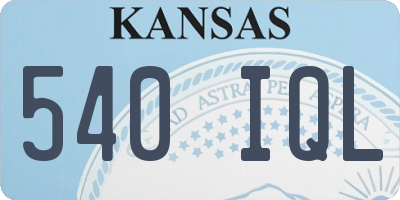 KS license plate 540IQL