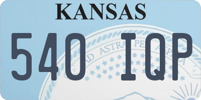 KS license plate 540IQP