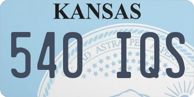 KS license plate 540IQS