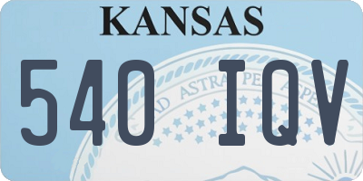 KS license plate 540IQV