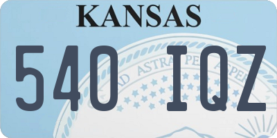 KS license plate 540IQZ