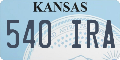 KS license plate 540IRA