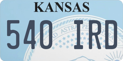 KS license plate 540IRD