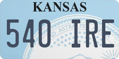 KS license plate 540IRE