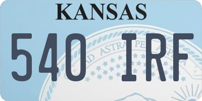 KS license plate 540IRF