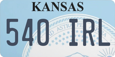 KS license plate 540IRL