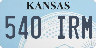 KS license plate 540IRM