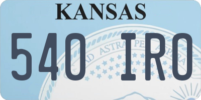 KS license plate 540IRO