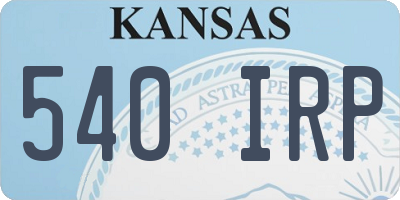 KS license plate 540IRP