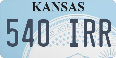 KS license plate 540IRR