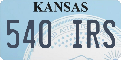 KS license plate 540IRS
