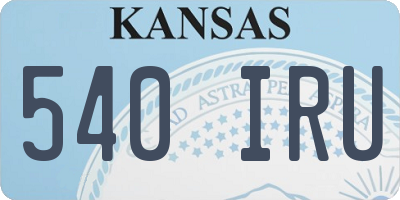 KS license plate 540IRU