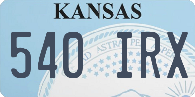 KS license plate 540IRX