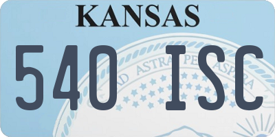 KS license plate 540ISC