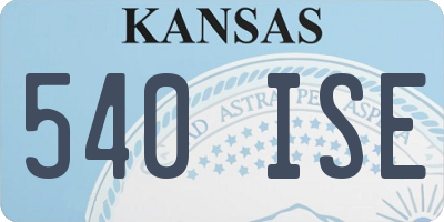 KS license plate 540ISE