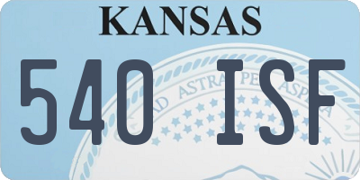 KS license plate 540ISF