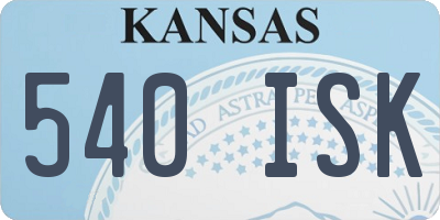 KS license plate 540ISK