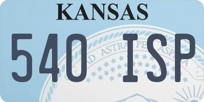 KS license plate 540ISP