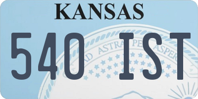 KS license plate 540IST