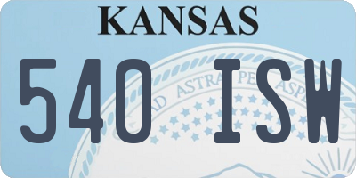 KS license plate 540ISW