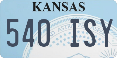 KS license plate 540ISY