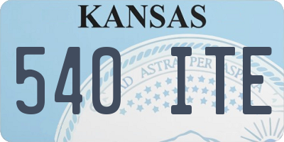 KS license plate 540ITE