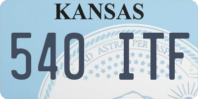 KS license plate 540ITF