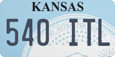 KS license plate 540ITL