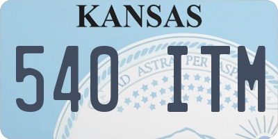 KS license plate 540ITM