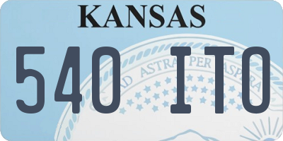 KS license plate 540ITO