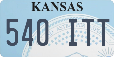 KS license plate 540ITT