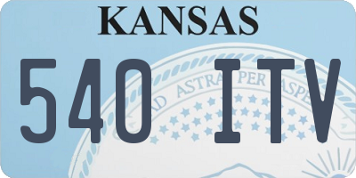 KS license plate 540ITV