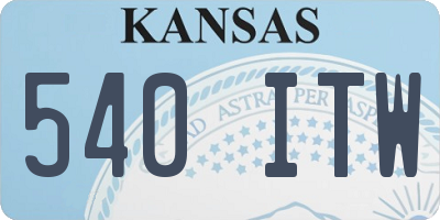 KS license plate 540ITW