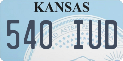 KS license plate 540IUD