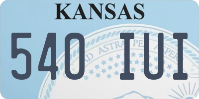 KS license plate 540IUI