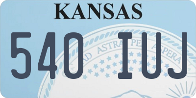 KS license plate 540IUJ