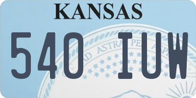 KS license plate 540IUW