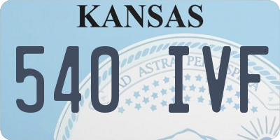 KS license plate 540IVF
