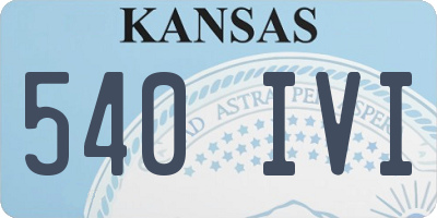 KS license plate 540IVI