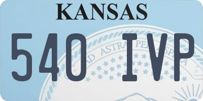KS license plate 540IVP