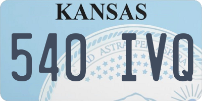 KS license plate 540IVQ