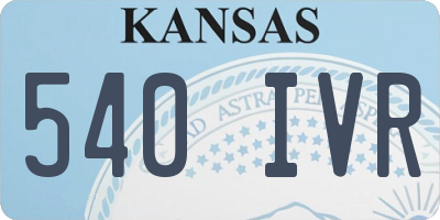KS license plate 540IVR
